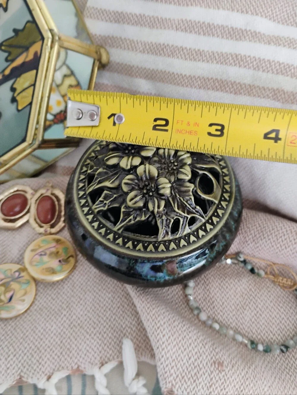 Vintage, Jewelry Lidded Trinket Box, Floral